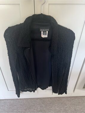 Frank Lyman Design Black Lace Zip Jacket